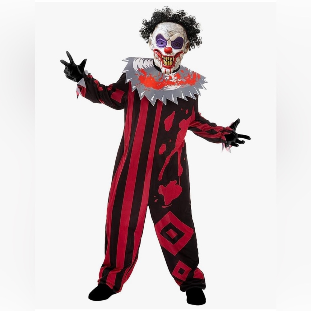 Spooktacular Creations Scary Clown Kids Halloween Costume - Red and Black